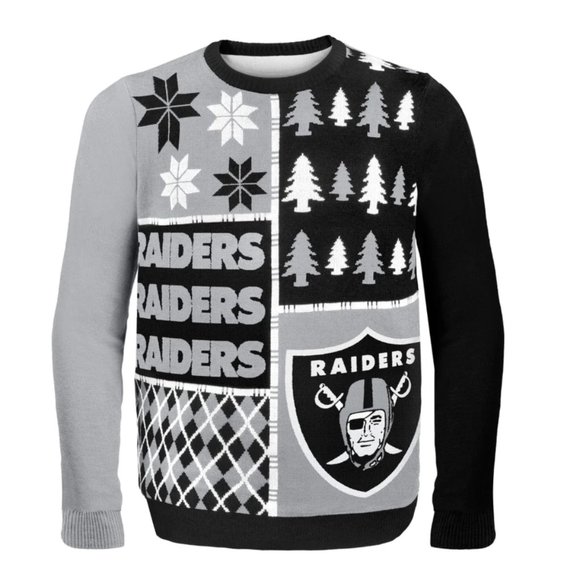 Foco Other - Oakland Raiders Busy Block NFL Ugly Sweater 2XXL